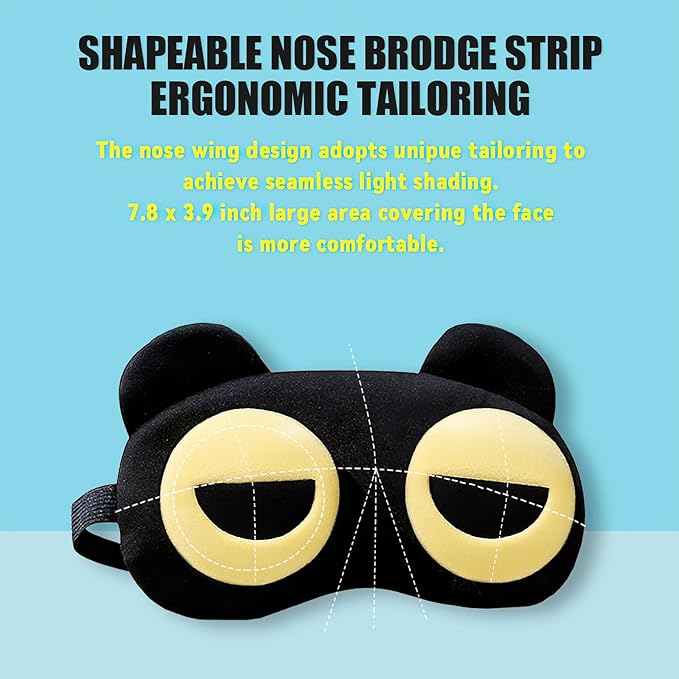 2PCS Cute Eye Mask for Sleeping - Soft Lightweight Eye Cover with Adjustable Strap, Funny Eyeshade Covers, Sleeping Mask for Blindfold Game