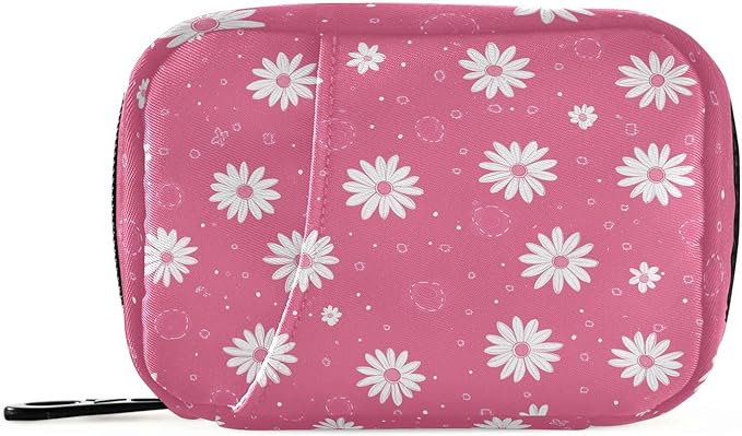 Flower Weekly Pill Organizer Case Travel Portable Pill Bag for Medicine Vitamin Large Capacity Zipper Medicine Organizer