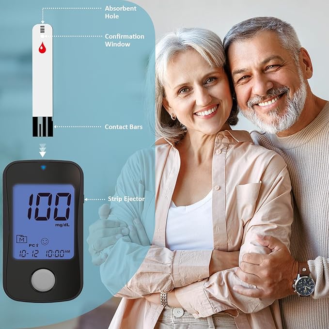 TD-4125 Blood Glucose Test Strips for Diabetes, 100 Count Blood Sugar Test Strips, Designed for Use with HanrayCare Glucose Monitoring System, Accurate Self-Testing, No Coding Required