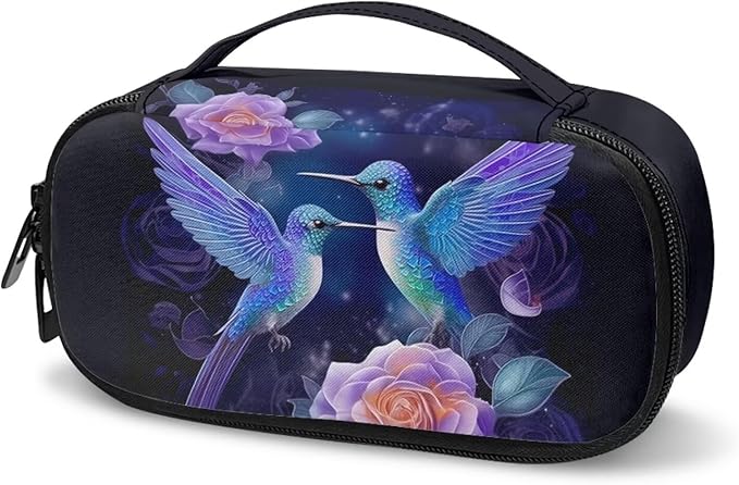 Hummingbird Rose Insulin Cooler Travel Case, Expandable Insulated Diabetic Bag Portable Medication Cooler Bag for Insulin Pens and Blood Glucose Monitor Supplies