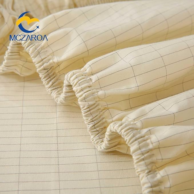 Grounding Sheets King Size, 20% Silver Fiber + 80% Organic Cotton, Conductive Fitted Grounded Bed Sheet with Deep Pocket for Bed & Sleeping (White, 78"x80"x15")