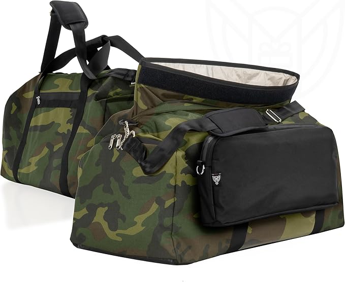 Xtreme Sight Line ~ AQUA Duffel Faraday Bag + XTECH Faraday Bag ~ Water-Proof Signal Blocking Duffel Bag for Large Electronics ~ Tracking/Hacking Defense ~ 1000D Nylon ~ Woodland Camo