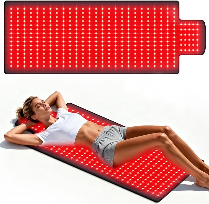 LITDUCK Body Red Light Therapy Mat, Eligible Red Light Therapy Blanket, 2in1 LEDs(660nm& 850nm), Premium Leather, Adjustable Timer & Intensity 36.3"*15.8"