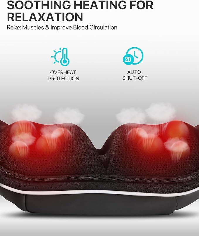 ALLJOY Neck Massager for Pain Relief Deep Tissue with Heat, HSA 3D Kneading Shiatsu Neck and Back Massager for Shoulder Full Body Home Office Car Use, Gift for Dad Men Mom Women FSA