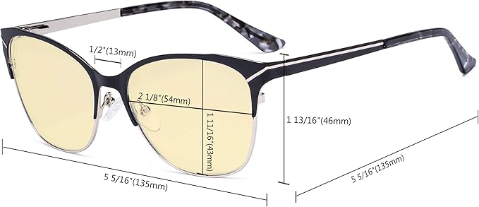 Eyekepper Blue Light Glasses - Semi Rimless Digital Eyeglasses for Women Blocking Computer Screen UV Rays