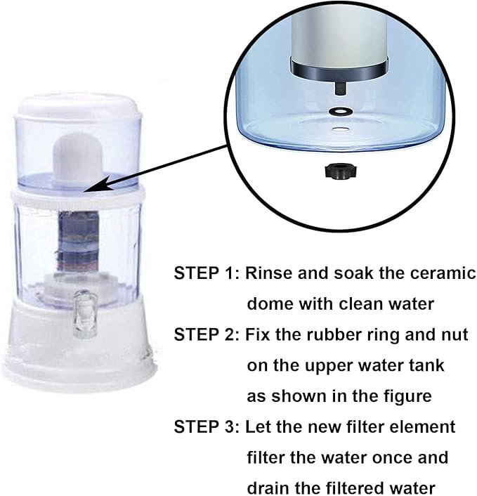 Huining Ceramic Dome Filter, Replacement for Water Pre-Filtration Unit, 0.15 to 0.5 Micron, Household Water Bucket Filtration System (4pcs)