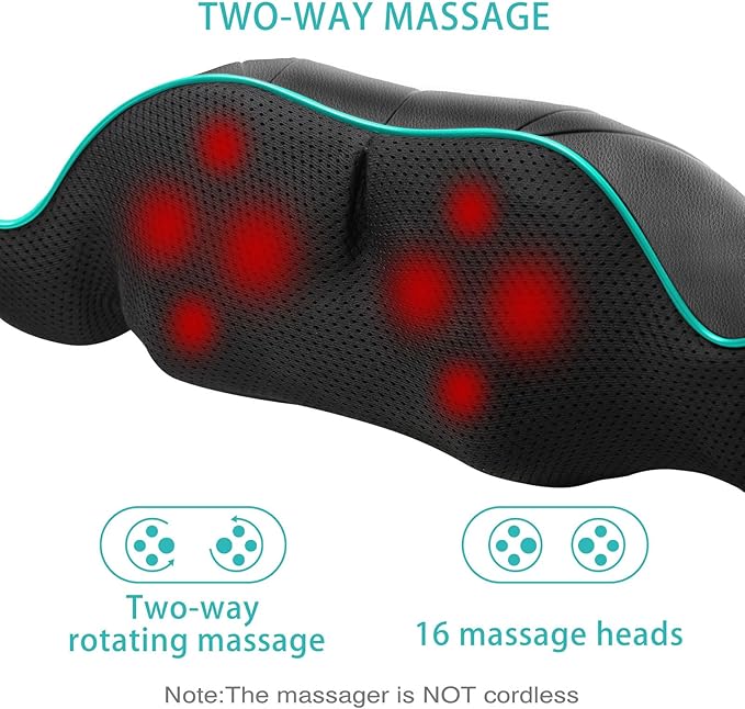 AERLANG Fathers Day Dad Gifts Neck Massger,Shiatsu Neck and Back Massager with Heating Neck and Shoulder Massager Deep Kneading Pillow for Massage Use Gifts for Women Men Dad Mom(NOT Cordless)