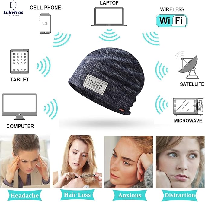 EMF Protection Beanies Cap, Unisex Faraday Hat, Microwave Radiation Blocking Stretch Cap (Color : D, Size : One Size)