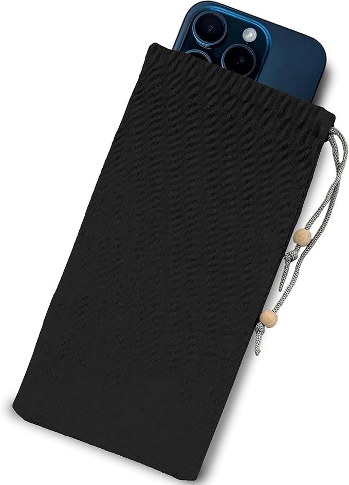 EMF Shield Sleeve for Cell Phone Reduce Signal Anti-EMP Pouch Against Radiation, EMF, 5G, RFID Blocking 4x8 Inch Black Phone Sleeve Bags