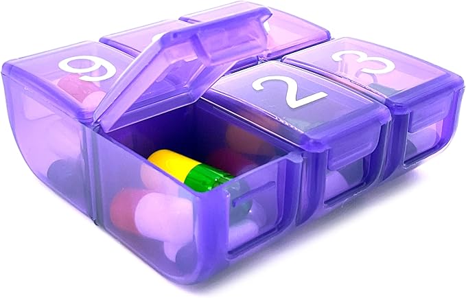 e-Pill 7 Day Weekly Pill Organizer – 6 Times a Day Medicine & Vitamin Box with 6 Alarm Reminders
