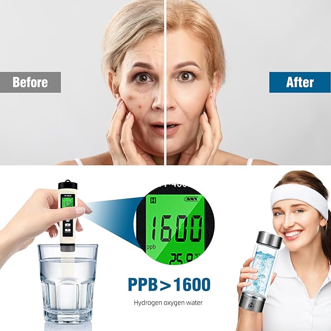 Upgraded Hydrogen Water Bottle, Portable Hydrogenated Water Bottle with SPE PEM Technology, 420ml Hydrogen Water Ionizer Machine, Hydrogen Water Bottle Generator for Home, Office, and Travel