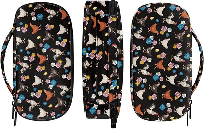 Floral Rooster Insulin Cooler Travel Case Diabetic Medication Insulated Cool Organizer for Insulin Pen and Other Diabetic Supplies, for The Daily Life and Trip