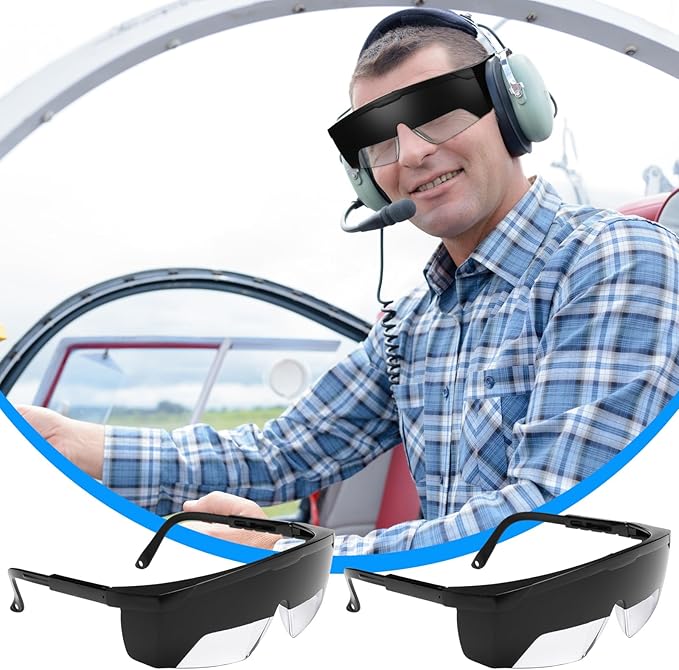 2 Set Aviation Flight Training Glasses Adjustable View Limiting Goggles Device, Tag Light Gun Signal (Black)
