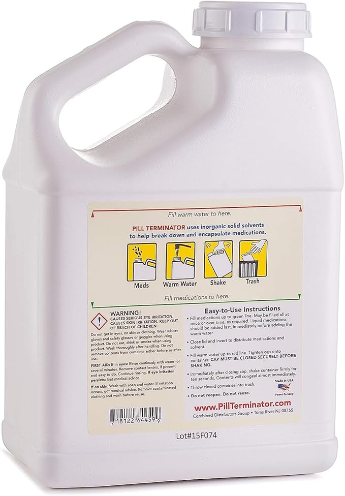 Best Safe Rx Pharmaceutical Med Destroyer & Disposal Container - Dispose Old RX Medication Drugs, Pill & Liquid Buster (4 Pack) Gallon