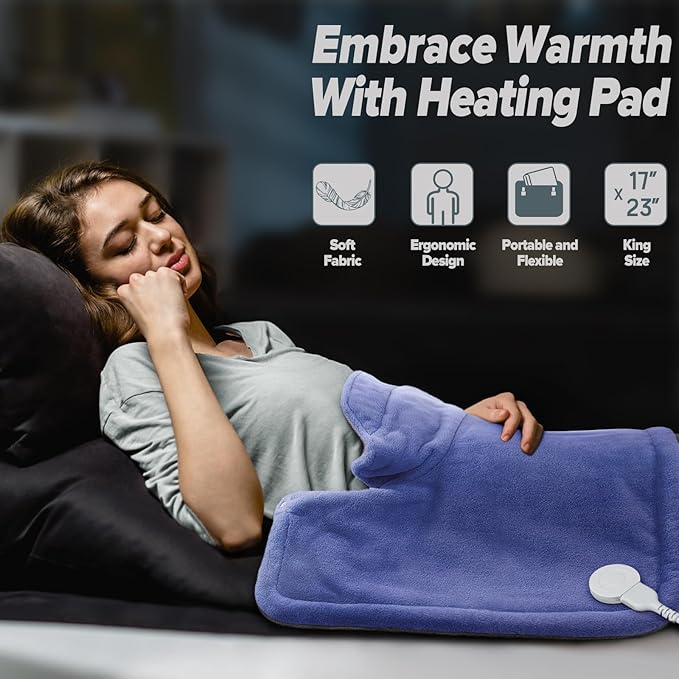 Heating pad for Neck, Back, Shoulder, Cramps Pain Relief, Gifts for Women, Men, Mom, Dad, 4 Auto-Off, Machine Washable, 6 Heat Settings, Ideal for Mother’s Day, Father’s Day, Christmas, Birthdays
