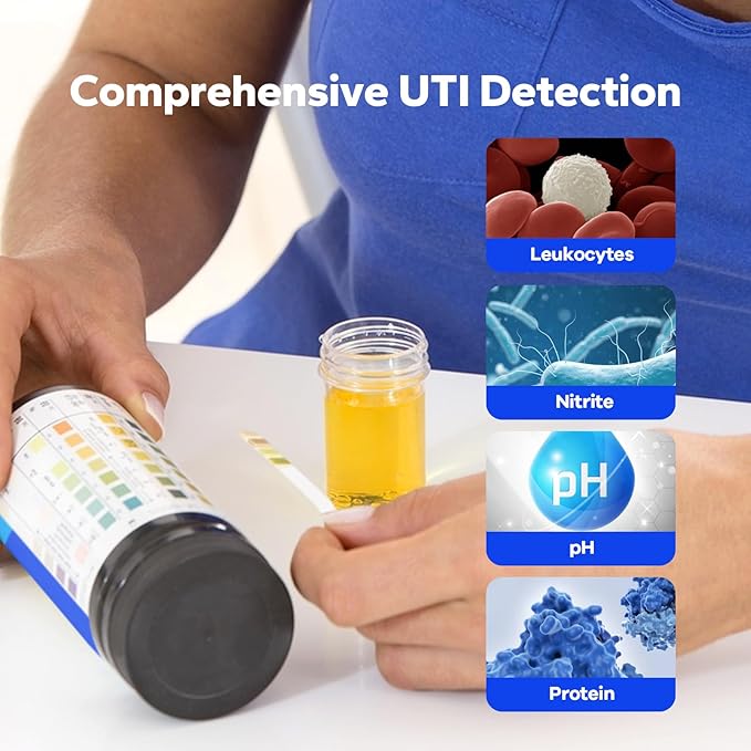 Choppie 4-in-1 Full Panel UTI Test Strips for Women & Men (100 Strips), Test UTI Presence for Home Use, Proneness & Severity, Urine Test Strips for Bladder and Urinary Tract Infection Monitoring