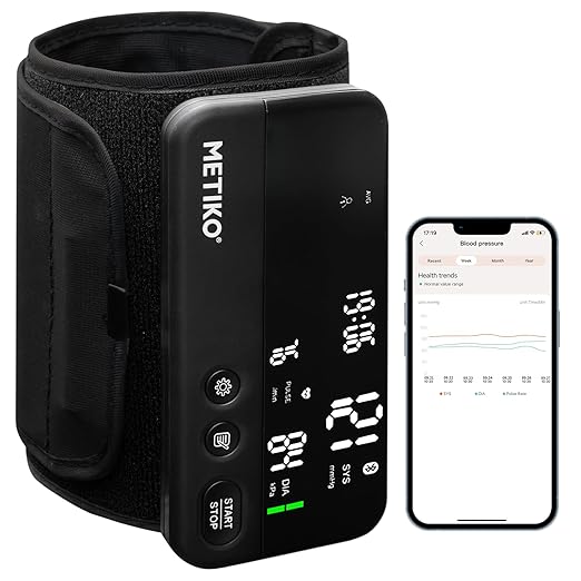 Wireless Blood Pressure Monitor Upper Arm Large Cuff Bluetooth Blood Pressure Machine, Ultralight Portable Rechargeable Blood Pressure Monitor, App Enabled iOS/Android
