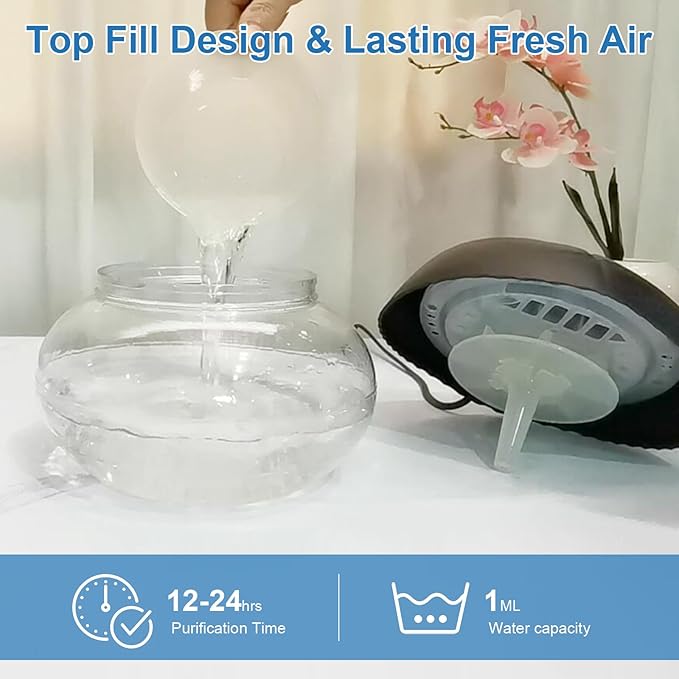 Water-Based Purifier Air Washer, Air Revitalizer & Freshener, Air Fresher with 7 LED Color Changing Light for Rooms (Blue)