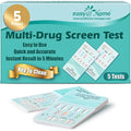 Easy@Home 5 Panel Instant Drug Test Kits - Testing Marijuana (THC), COC, OPI 2000, AMP, MET/mAMP- Urine Dip Drug Testing -#EDOAP-254 5 Pack - #EDOAP-254