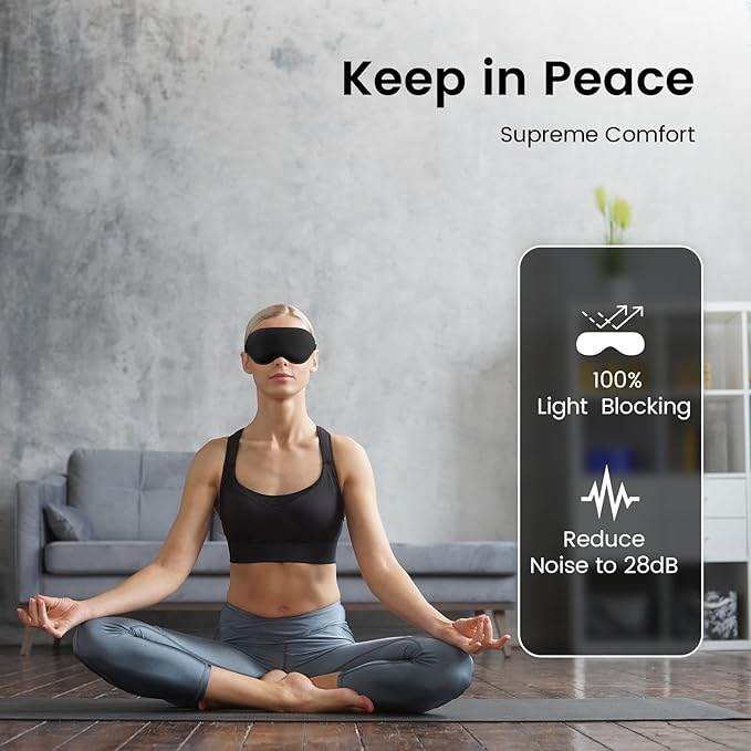 Audree Earplugs-Sleep Eye Mask Set - Noise Reduction Earplugs and Light Blocking Sleep Mask for Peaceful Sleep | Ideal for Sleep, Travel, Napping, Meditation, Gift, Shift Work, Red+Black