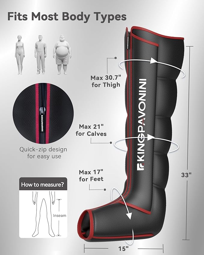 KingPavonini Leg Compression Massager for Circulation, Professional Air Compression Boots, Sequential Full Leg Massager for Circulation and Pain Relief FSA, Recovery Boots for Athletes Men Women