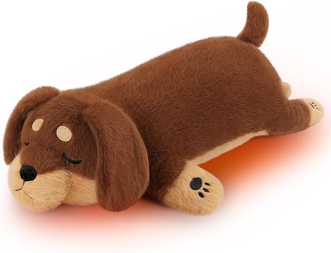 2lb Weighted Dachshund Dog Microwavable Heating Pad-16in Weighted Dachshund Dog Heating Pads for Cramps &Period Pain Relief, Heatable & Coolable Stuffed Animals Bedtime Birthday Gift for Women Kids