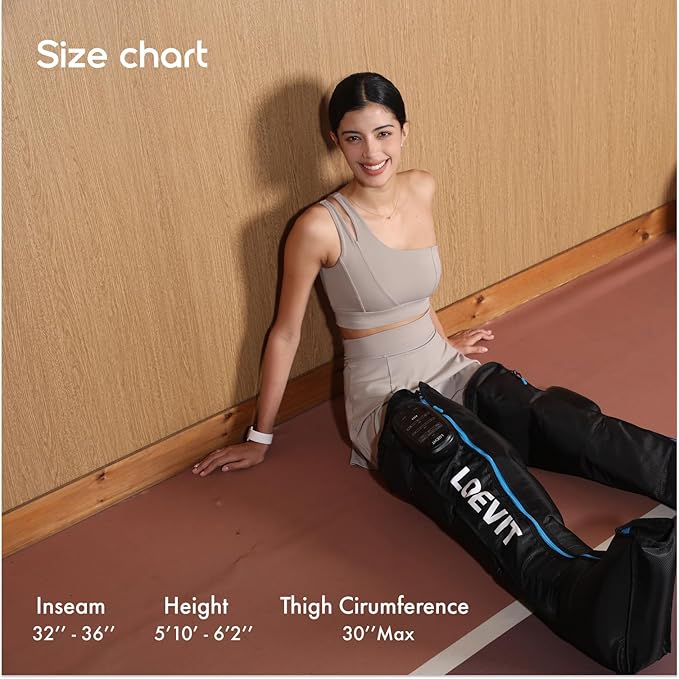 Cordless Air Compression Leg Massager for Pain Relief, Full Leg Boots with Dynamic Pressure, Enhances Circulation, Reduces Muscle Pain, Fast Recovery (Single)