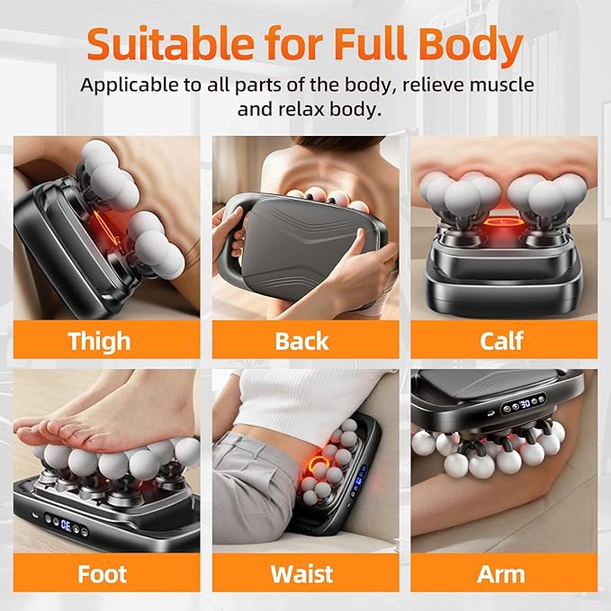 2026 Upgrade 20-Head Massage Gun Set, Deep Tissue Percussion Muscle Massager with 3 Modes & 30 Intensitie, Quiet Handheld Muscle Massager for Back, Shoulders, Legs, Head, Foot & Body Pain Relief