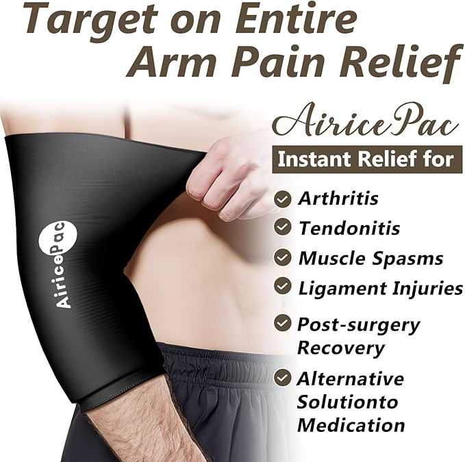 Elbow Ice Pack Wrap, Tennis Golfers Sleeve For Arm and Calf Injuries Reusable, Cold Compression for Pain Relief