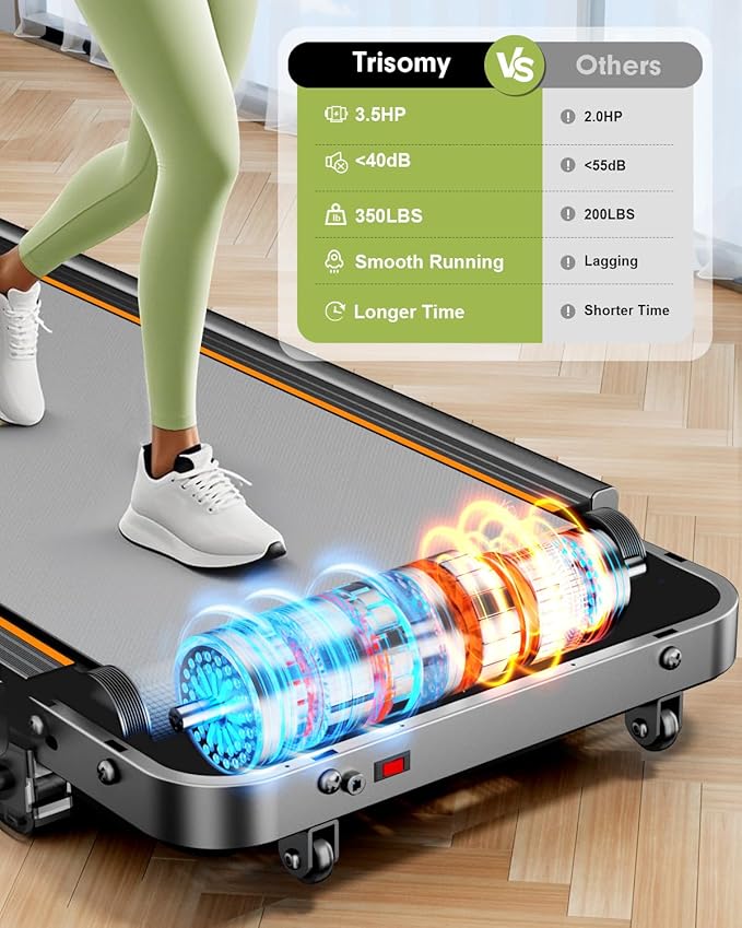 Foldable Treadmill with 10% Incline, 3.5HP Low Noise Walking Pad Treadmill with Handle Bar, Rayspace 4 in 1 Portable Under Desk Treadmills for Home/Office, 350 Lbs Capacity, APP & Remote Control