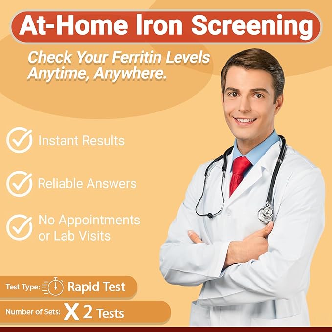 Iron Deficiency Test Kit 2-Pack | at-Home Anemia Test with Rapid Results & Reliable Accuracy | for Men and Women