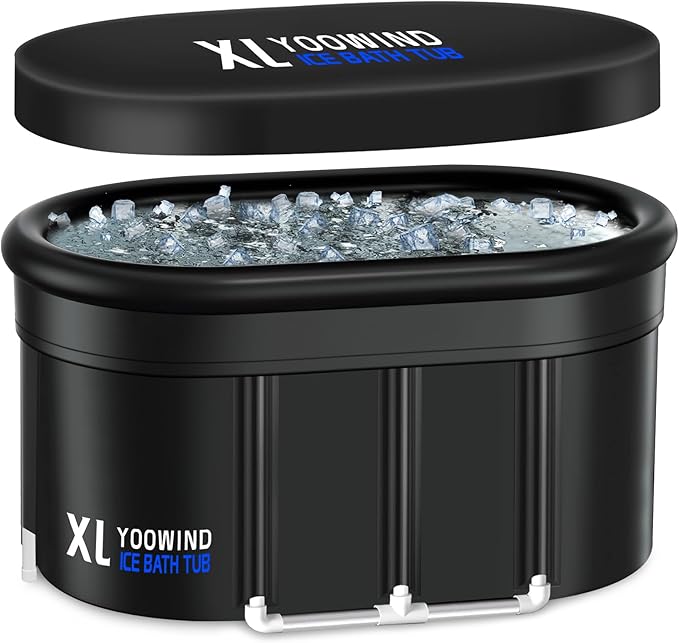 Upgrade XXL 150 Gal Cold Plunge Ice Bath Tub, Large Size for Athletes Up to 6'5'' Tall, Portable for Cold Water Therapy Recovery, Insulated Multi Layered Ice Bath Barrel for Indoor Outdoor Gym