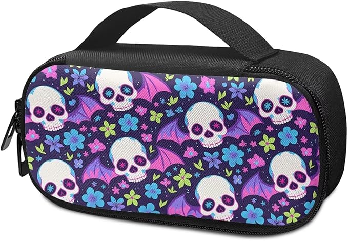 Halloween Skull Bats Insulin Pen Cooler Travel Case Insulated Glucose Meter and Diabetic Supplies Organizer Carrying Bag for The Daily Life and Trip, Halloween Decor