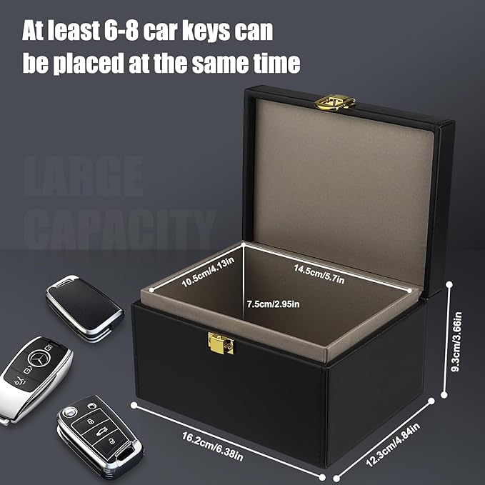 Diyife Faraday Box, [8-12 Car Keys Capacity] Large Capacity Faraday Cage for Car Key, RFID Signal Blocking Box Key Fob Protector Anti Theft Car Signal Blocking Box for Car Keys, Phones