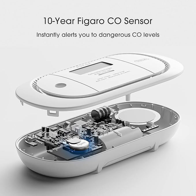X-Sense Wireless Interconnected Carbon Monoxide Detector, Replaceable Battery Powered CO Alarm with Digital Display and Peak Value Memory, XC01-WR