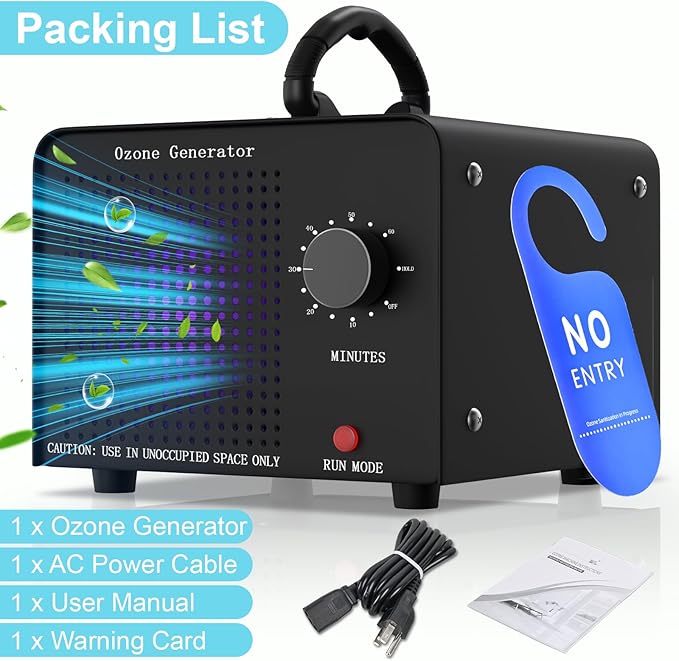 PROGRACE Ozone Generator 180,000mg/h - Commercial Ozone Machine Odor Removal - O3 Ionizer Air Purifier Deodorizer for Home, Car, Pets, Smoke, Basement, Office, Industrial Use up to 9500 Sq Ft, PRO