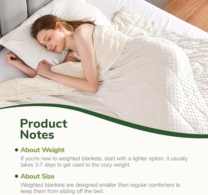 Sivio Weighted Blanket for Adults Queen Size 15 lbs, Soft Heavy Blanket for Stress Relief and Sleep Promotion, Cooling Weighted Throw Blanket for All-Season, White, 60 x 80 inches