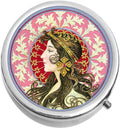 Art Nouveau Vintage Woman Medicine Pill Box