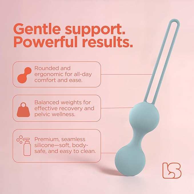 Set of 3 Silicone Kegel Weights – Pelvic Floor Strengthening Kit for Women – Comfortable & Discreet Design – Beginner to Advanced Levels Includes 1.3 Oz LS Glide and Storage Bag
