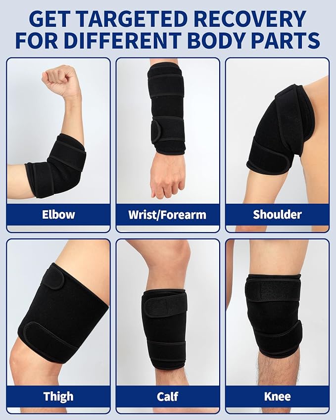 2 PCS Gel Ice Pack Wrap with Straps for Knee,Elbow,Shoulder,Wrist & Back,Reusable Ice Packs for Injuries, Inflammation & Recovery Hot Cold Therapy Long Style