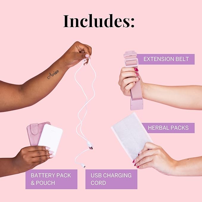 Pixie Period Heating Pad for Cramps - Thinnest Wearable Heating Pad for Feminine Care - Unnoticeable Under Clothes - Best Portable Pain Relief Heat Belt On The Market - Hours of Menstrual Pain Relief