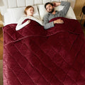 L'AGRATY Queen Size Weighted Blanket for Adults 20lbs, 60"x80" — Cooling Breathable Heavy Blanket with Glass Beads for Sleeping Perfect for Hot Sleepers & Couples Machine Washable All-Season Wine Red