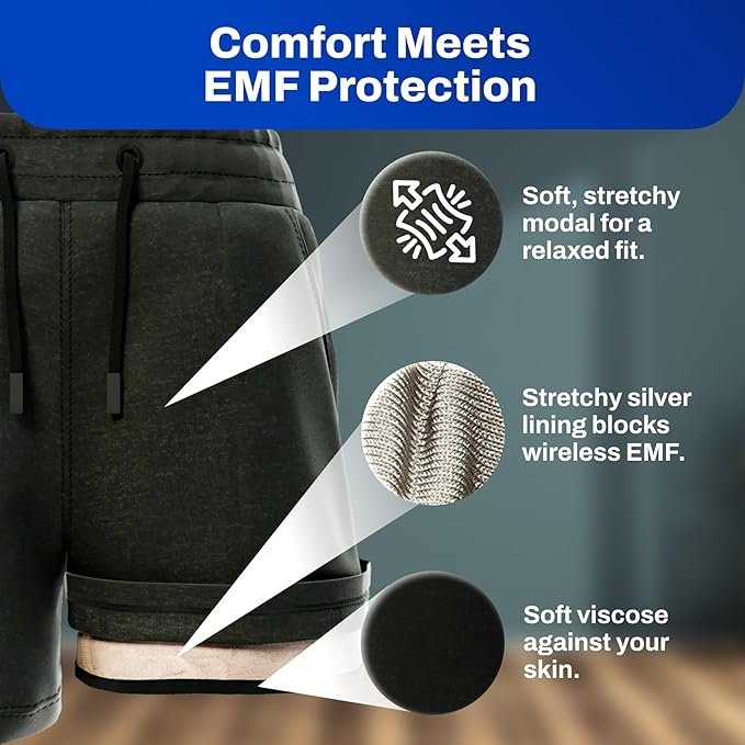 DefenderShield EMF Radiation Protection Shorts - Women's (Black)