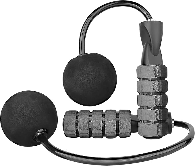 Cordless Jump Rope for Fitness with Indoor Jumping Rope Weighted Ropeless Skipping Jump Rope for Men Women Kids High-Speed Rope Skipping for Narrow Space Fit Weight Loss and General Workouts