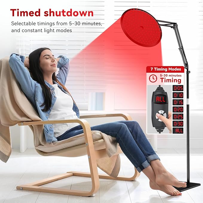 QRQ Red Light Therapy, Infrared Light Therapy Lamp with Stand for Face and Body,Led 660nm (Visible) and 850nm (Invisible) for Whole Body Face Beauty,Mother's Day Gifts