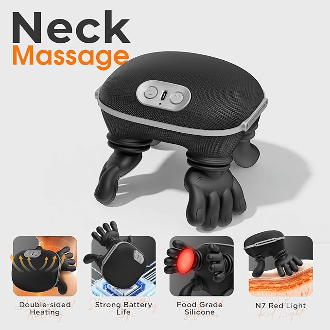 Bionic Neck Massager with Heat,Massager 4D Kneading Massager for Body Muscle Pain Relief,Deep Tissue Neck and Shoulder Massager,Gifts for Men Women Neck Relaxation