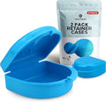 FRESH KNIGHT Retainer Case (2 Pack). Retainer Case with Vent Holes Perfect for Denture, Mouth Guard, Aligner (Sky Blue)