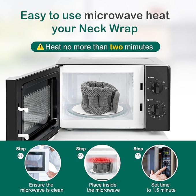 Microwavable Heating Pad for Neck and Shoulders Back 33 * 6" Extra Long Weighted Microwave Moist Heat Pack for Cramps, Pain Relief Warm Compress Neck Wrap to Relax Sore Muscles, Joints, 1 Pack