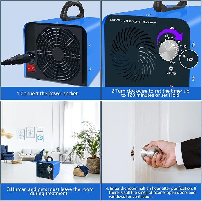 Maleb Ozone Generator 320,000mg/h - Ozone Machine Odor Removal Odor Eliminator Ionizer Deodorizer Ozonator Ozone Generator Air Purifier for Home/Car/Smoke/Pet Odor