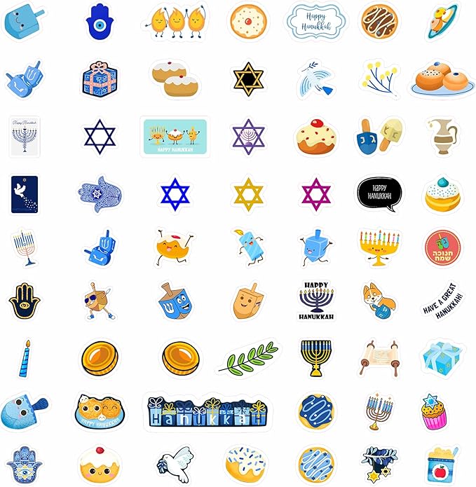 BulbaCraft Chanukah Stickers - Hanukkah Stickers, Hanukkah Gifts, Gifts for Women & Men